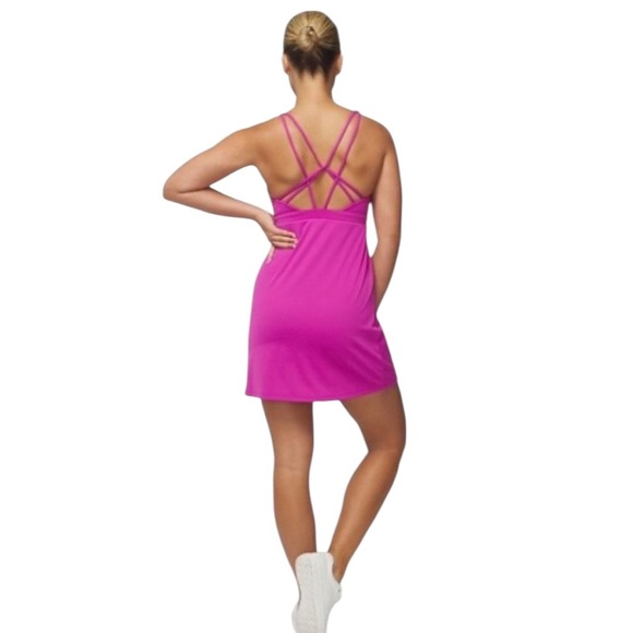 Soma 24/7 raspberry pink stappy back sports dress built in bra shorts activewear - Picture 2 of 11